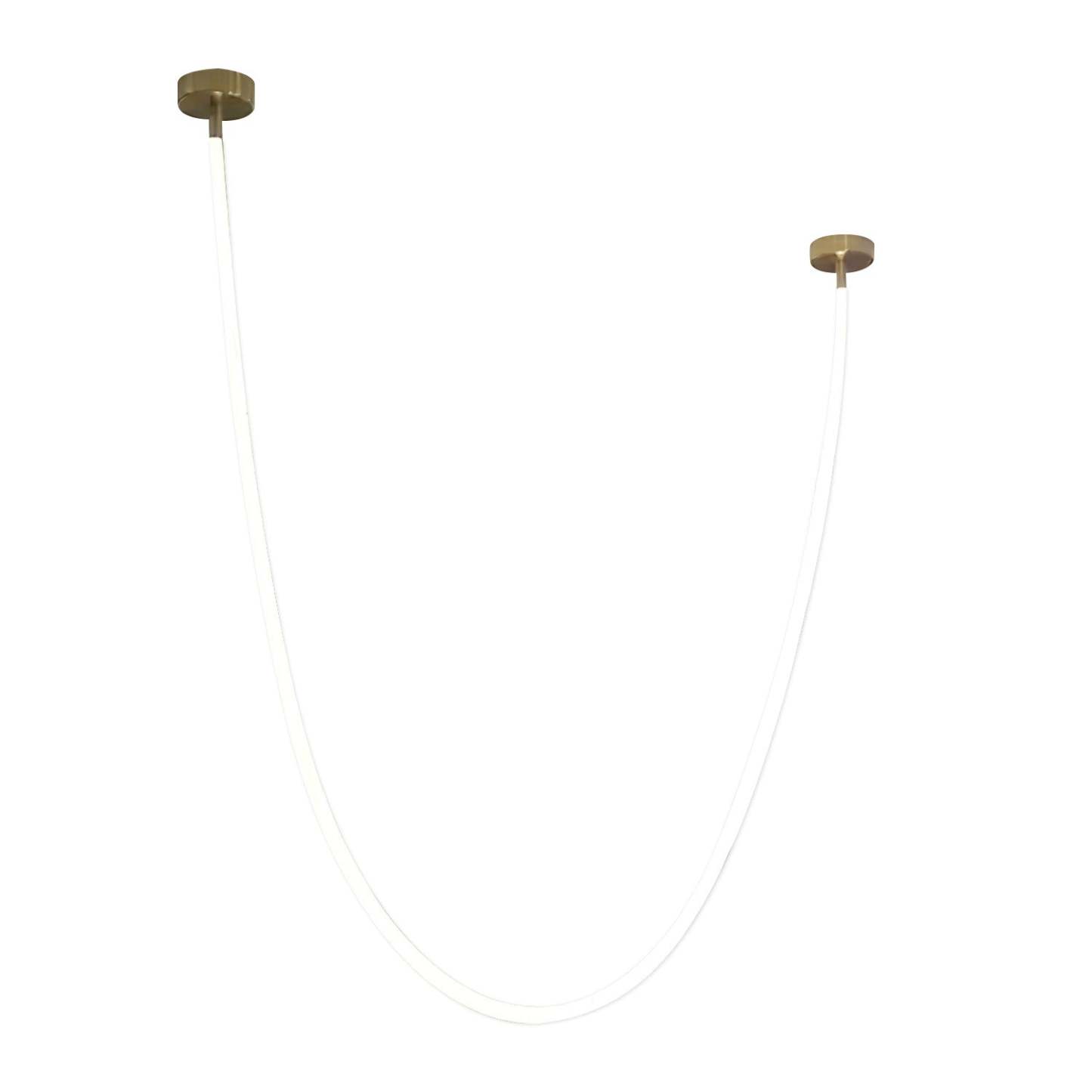 Solara Pendelleuchte Flexible Kurve Silikon Messing-Las Sola