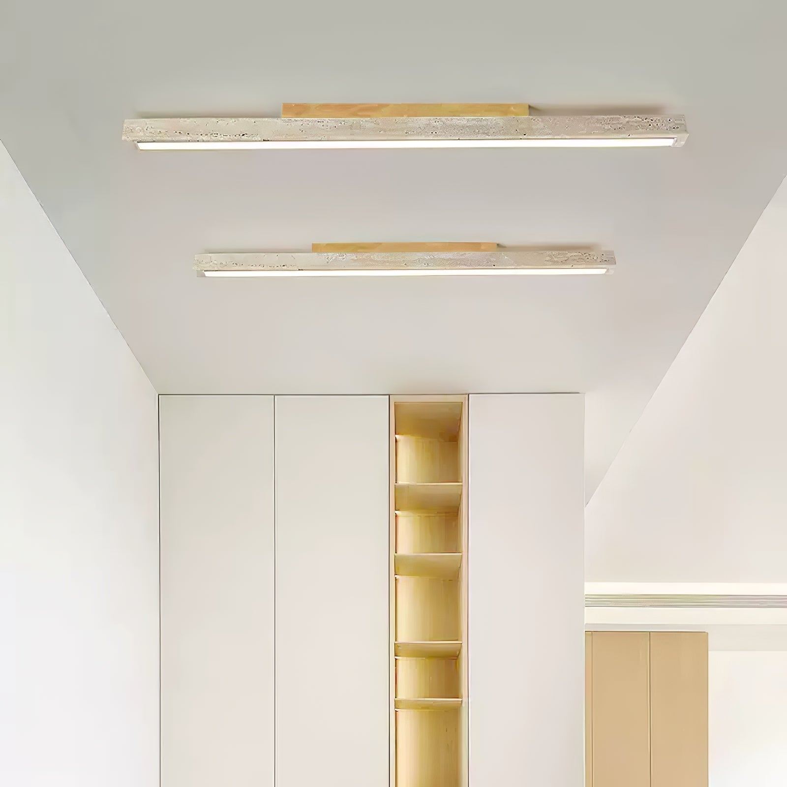 Orvenarae Minimalistische Travertin Lineare Deckenleuchte-Las Sola