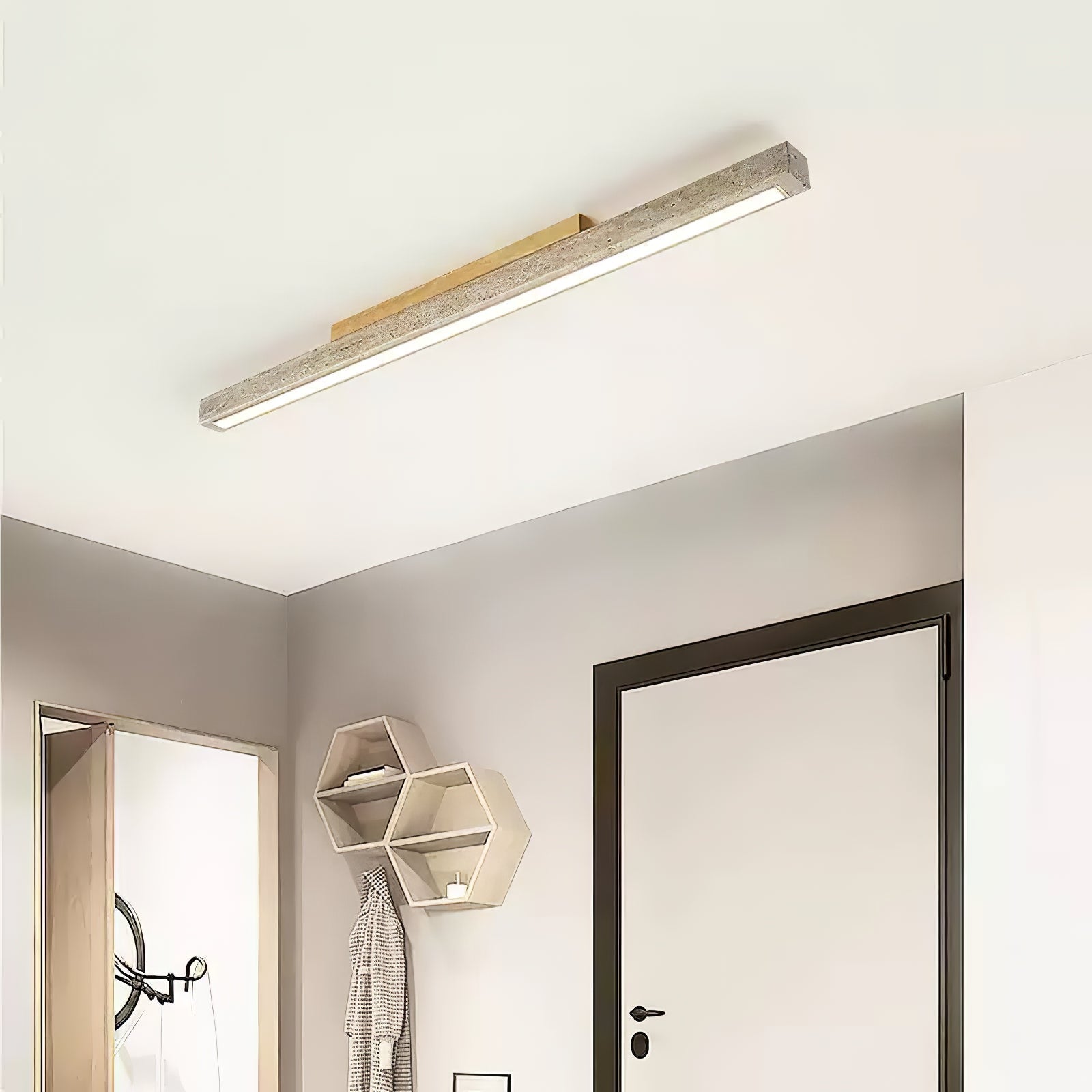 Orvenarae Minimalistische Travertin Lineare Deckenleuchte-Las Sola