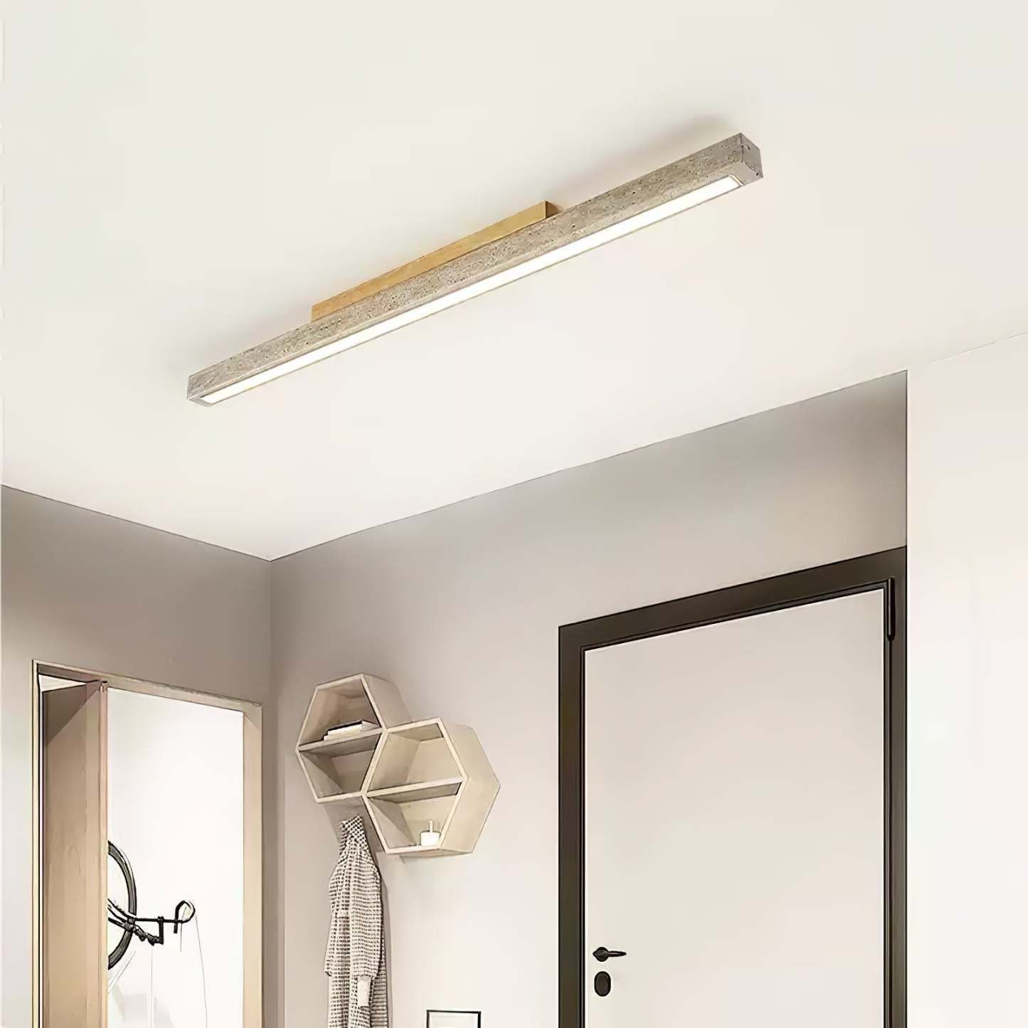 Orvenarae Minimalistische Travertin Lineare Deckenleuchte-Las Sola