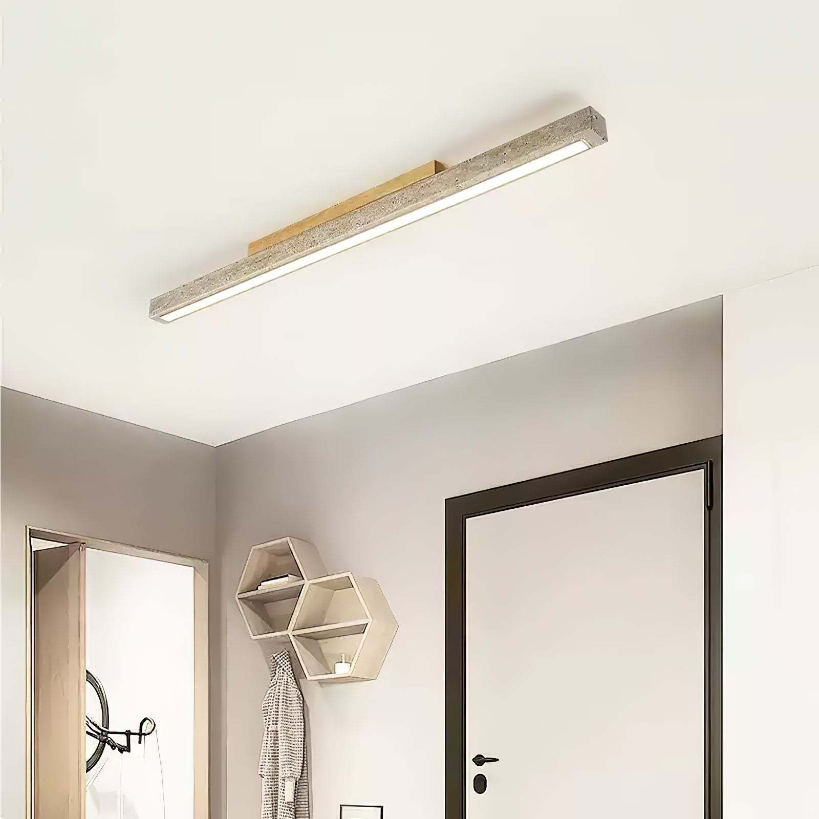 Orvenarae Minimalistische Travertin Lineare Deckenleuchte-Las Sola