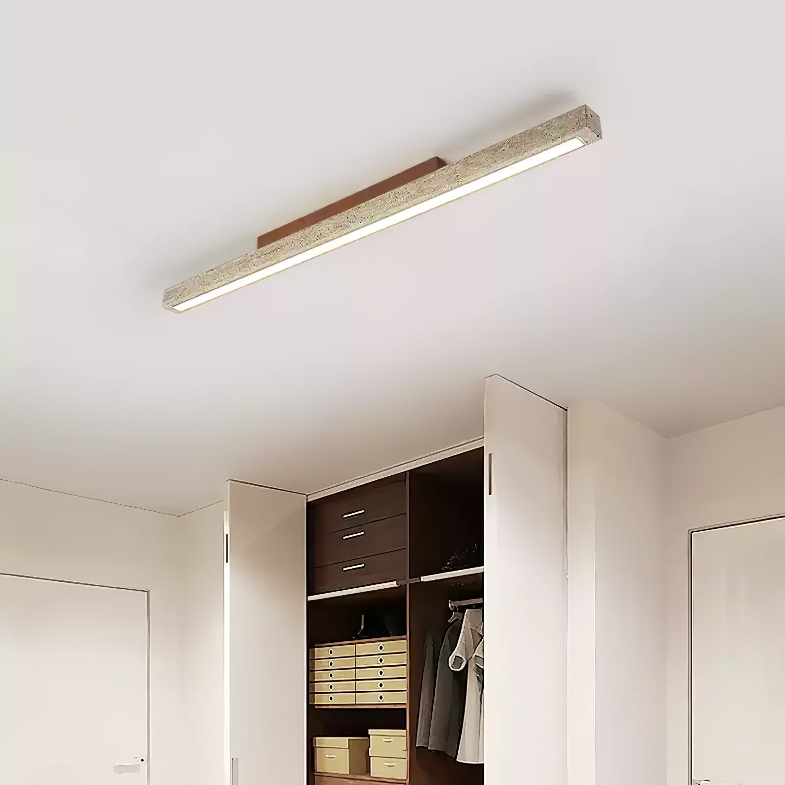 Orvenarae Minimalistische Travertin Lineare Deckenleuchte-Las Sola