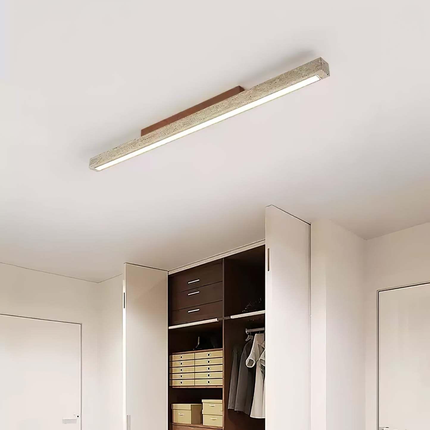 Orvenarae Minimalistische Travertin Lineare Deckenleuchte-Las Sola