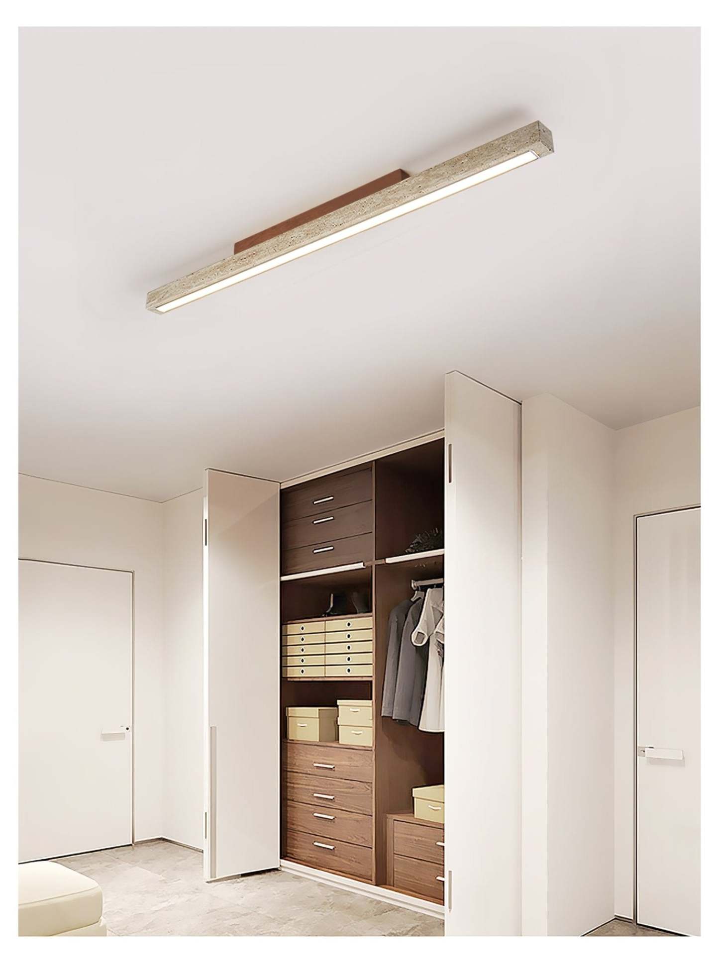 Orvenarae Minimalistische Travertin Lineare Deckenleuchte-Las Sola