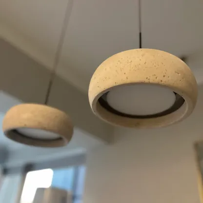 Zaid Modern Rund Travertin Pendelleuchte Licht Schirme Schlafzimmer Esszimmer