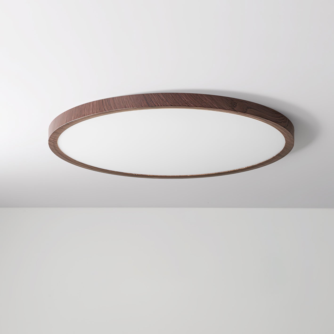 Solara Deckenleuchte Dünn Rund Walnuss Minimalistisch-Las Sola