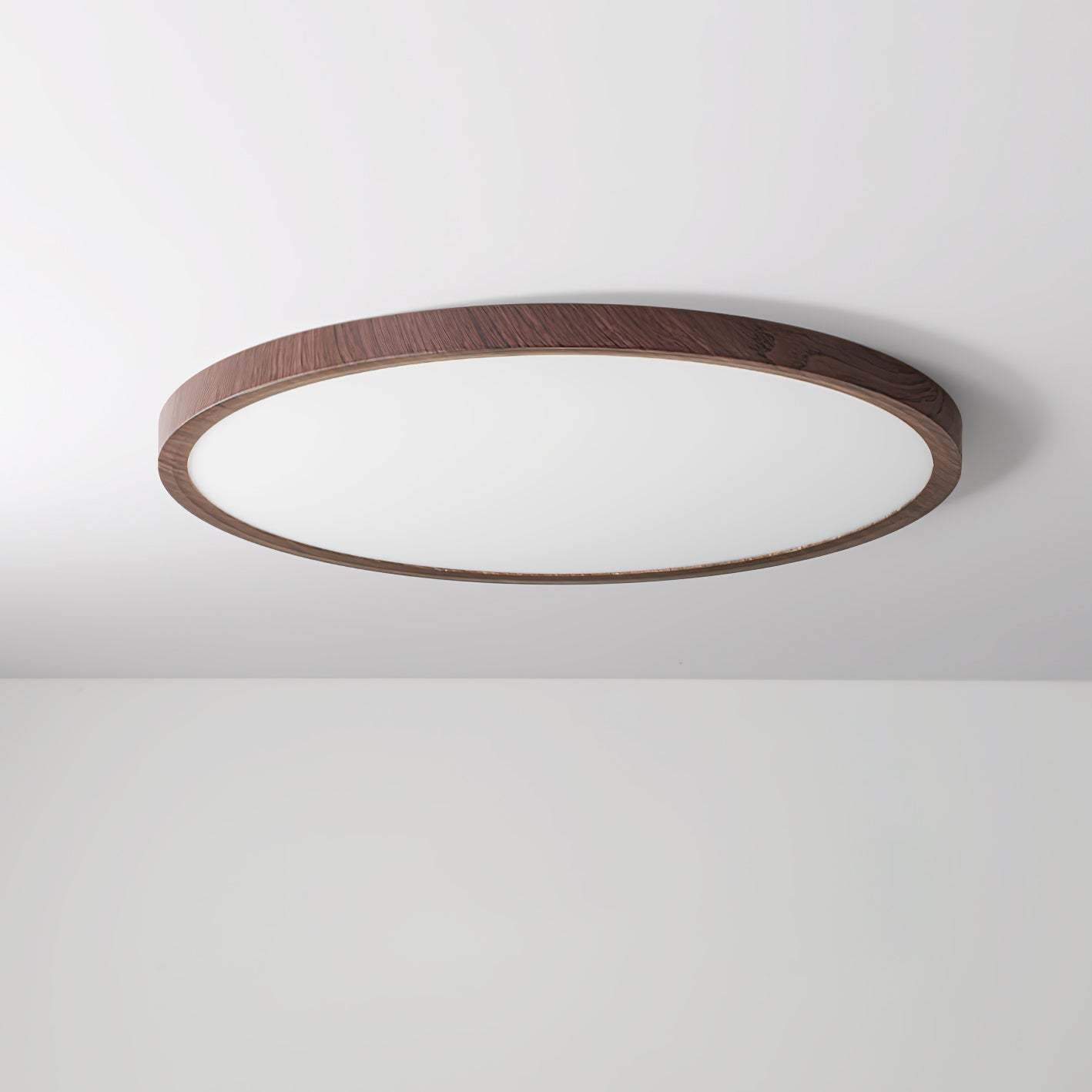 Solara Deckenleuchte Dünn Rund Walnuss Minimalistisch-Las Sola