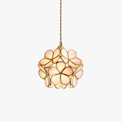 Alessio Jahrgang Blume Glas Pendelleuchte Farbtöne Wohnzimmer Schlafzimmer
