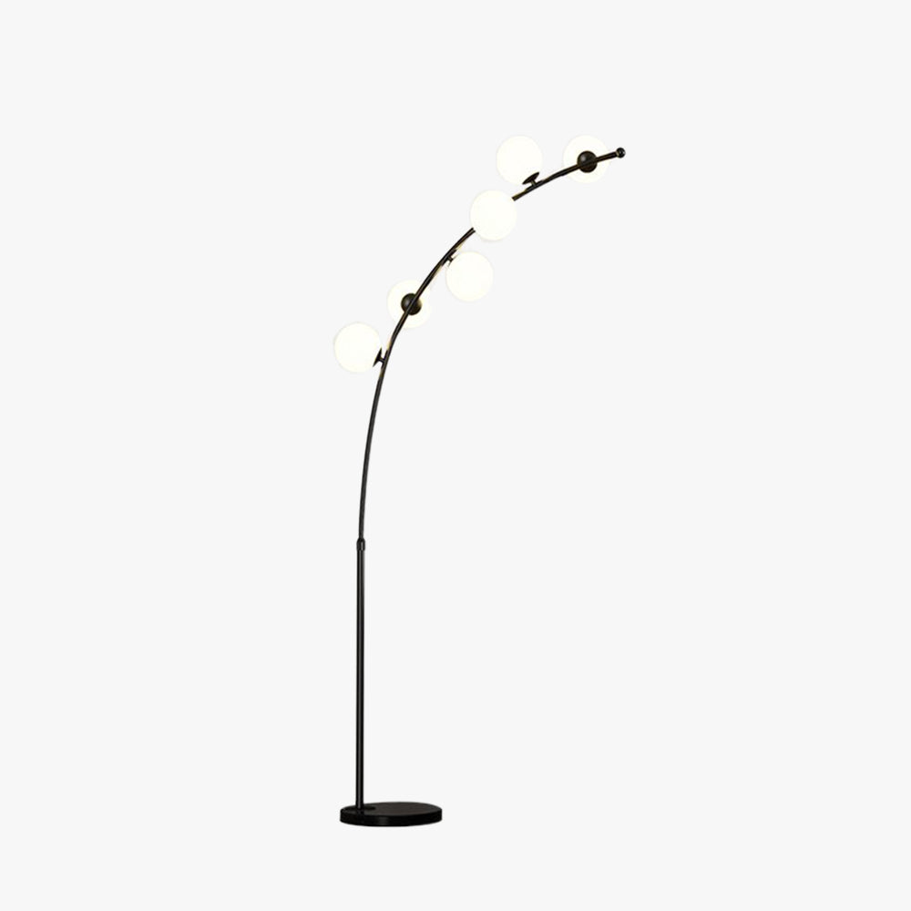 Valentina Modern LED Stehlampe Schwarz/Gold Wohn/Schlafzimmer Metall&Glas