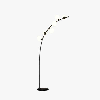 Valentina Modern LED Stehlampe Schwarz/Gold Wohn/Schlafzimmer Metall&Glas