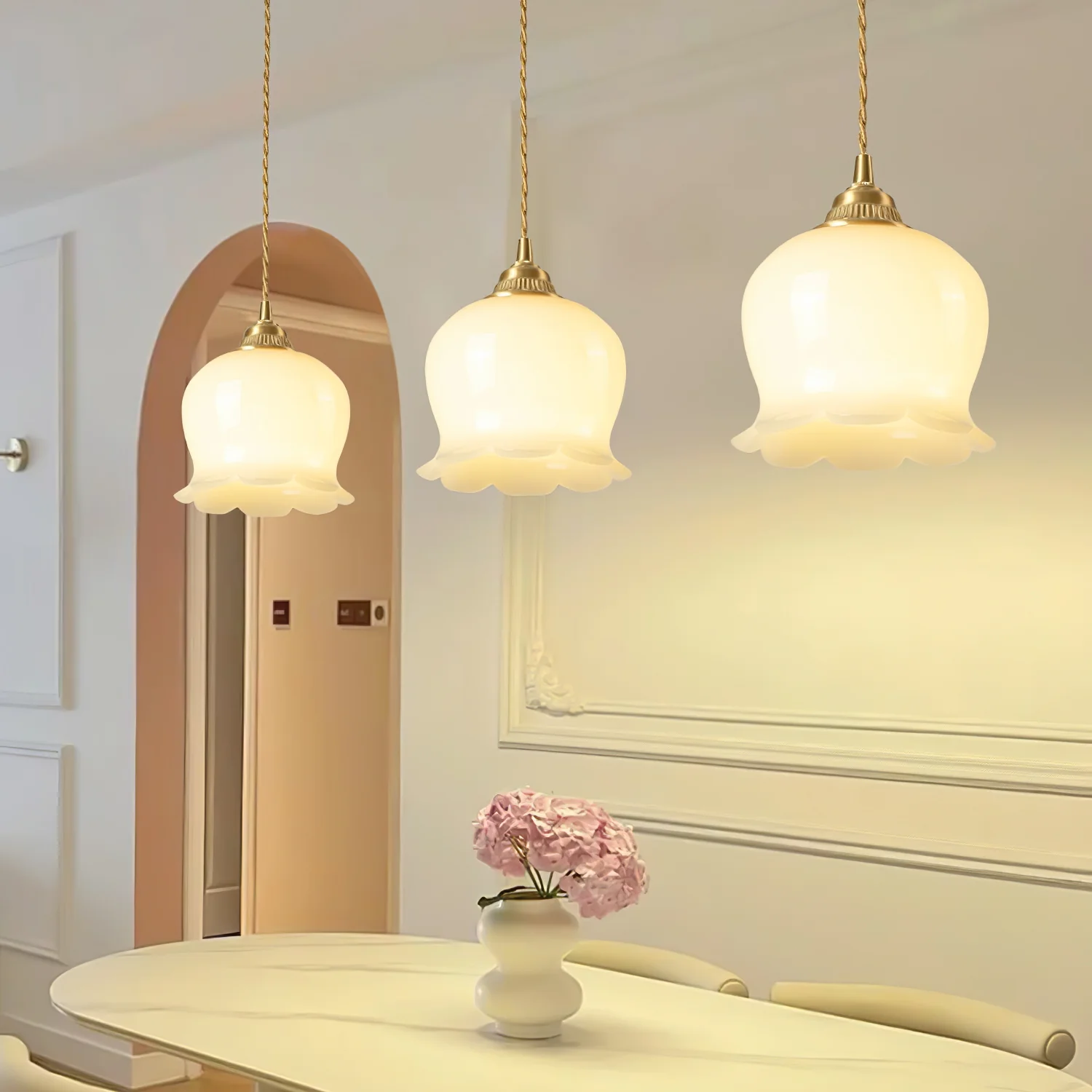Carins Vintage Flower Resin Pendant Light Bedroom Living Dining Room