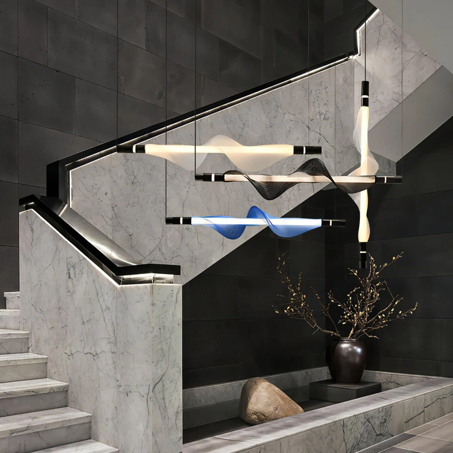 Edge Modern Unusual Fiber Pendant Light Shades Living Dining Room