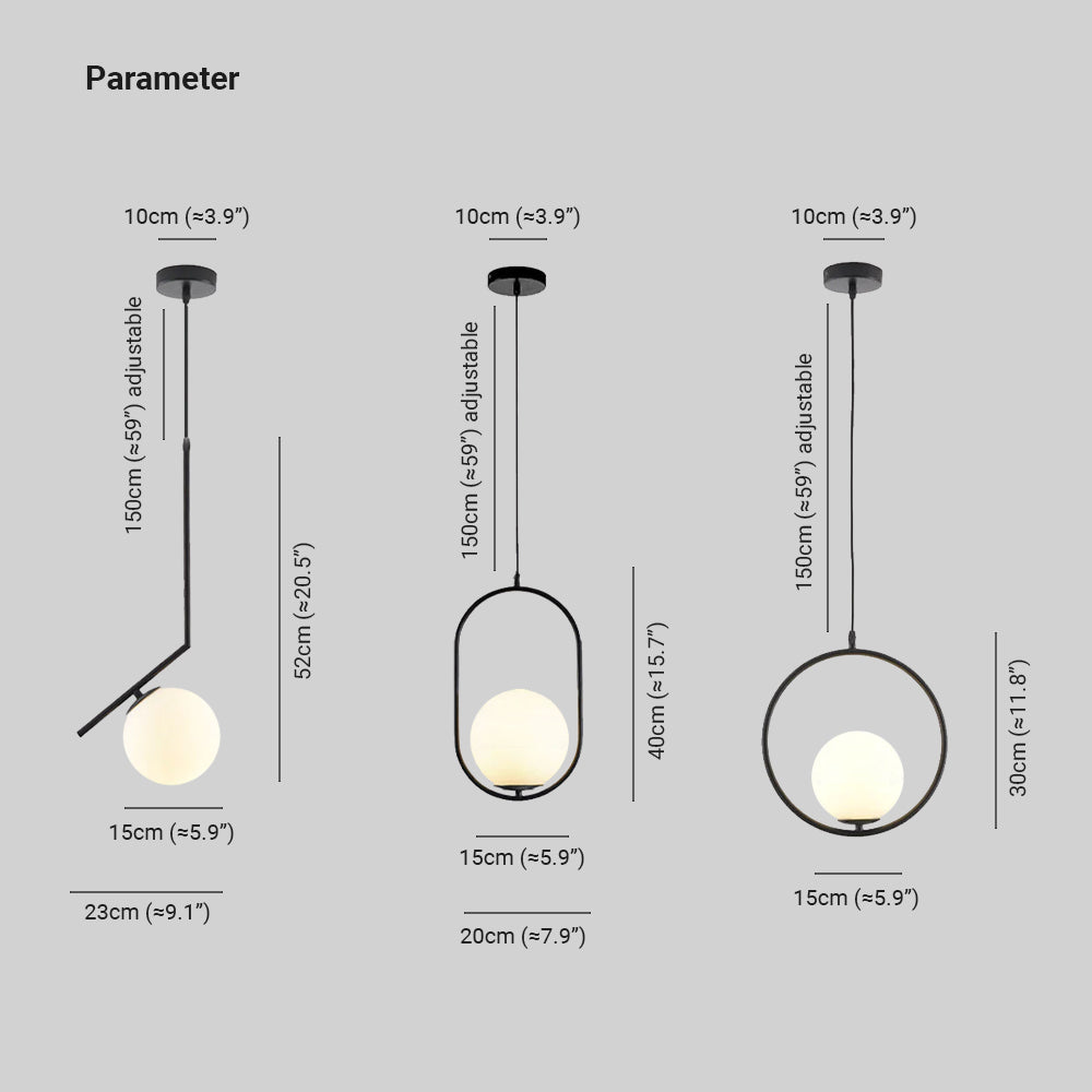 Valentina Modern LED Rund Pendelleuchte Schwaz Esszimmer/Wohn/Schlafzimmer Metall Glas