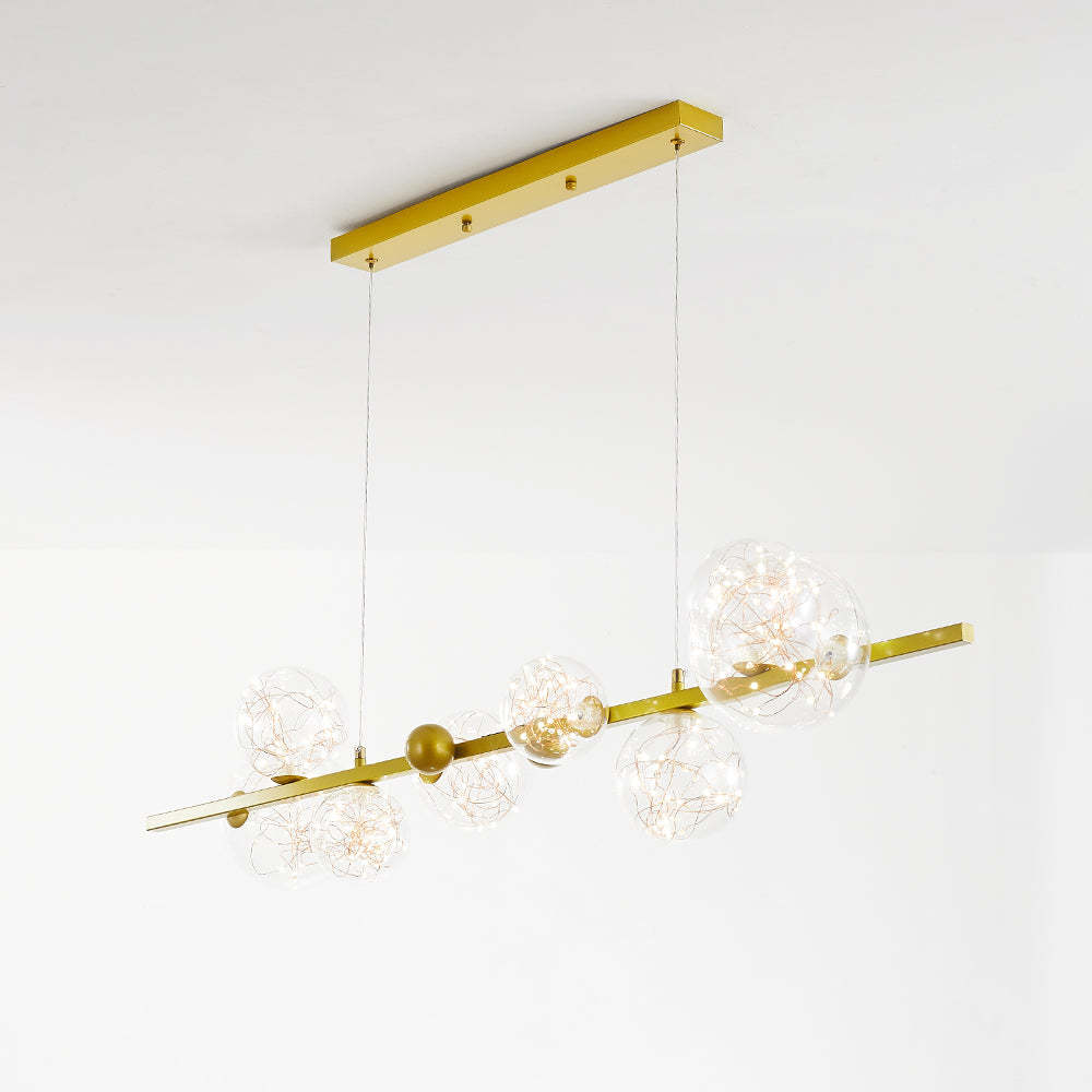 Valentina Kreis Kronleuchter Metall Glas Wohnzimmer Schlafzimmer Esszimmer