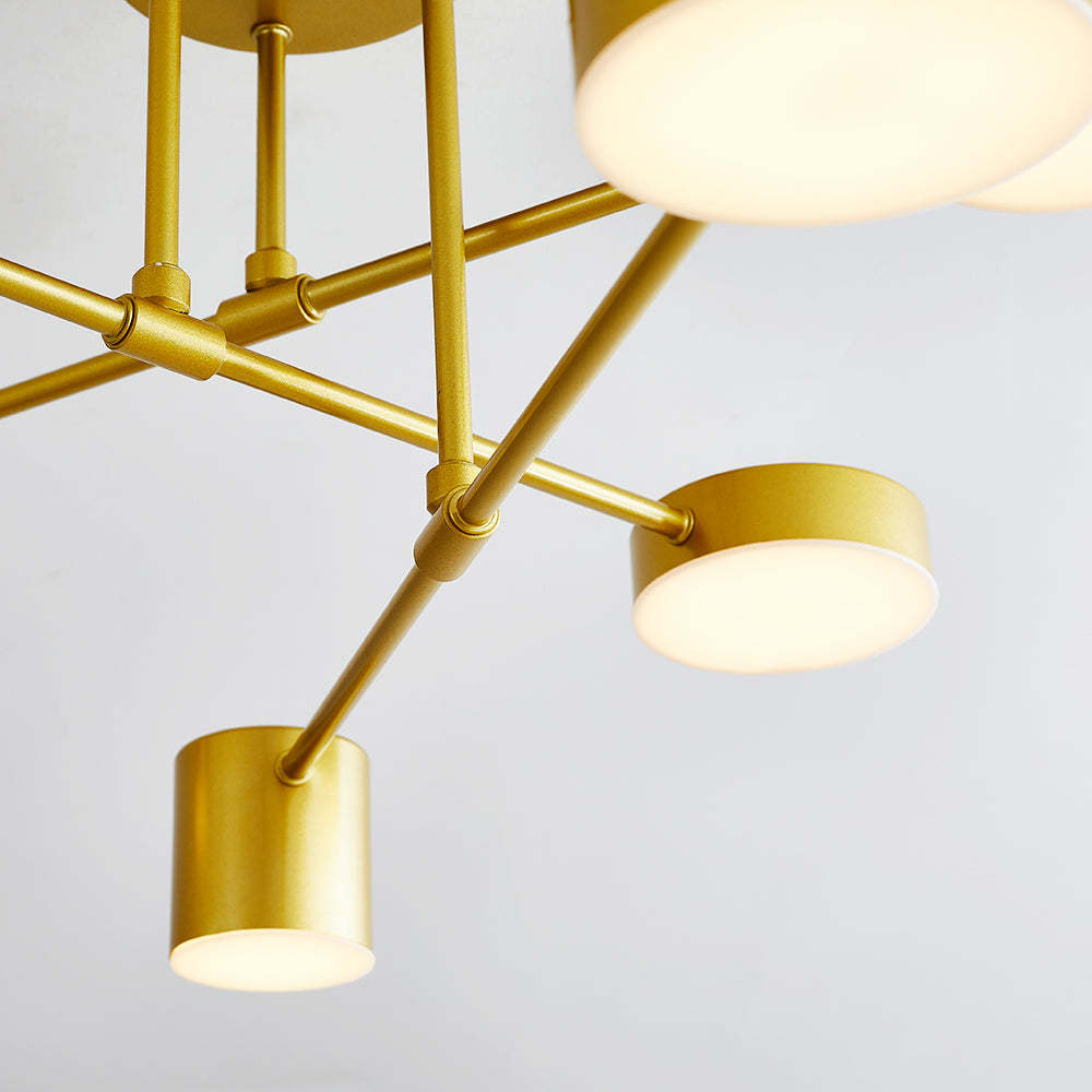 Weiss Modern Deckenleuchte Kreis-Design, Schwarz/Weiß/Gold, Wohnzimmer, Metall