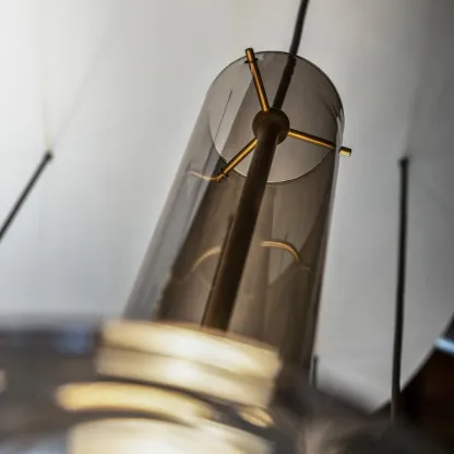 Hailie Minimalism Glass  Metal Pendant Light Bedroom Living Room