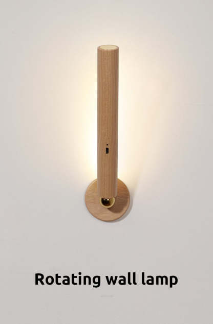 360?? Rotatable Wooden Wall Light Night Light Smart LED Light