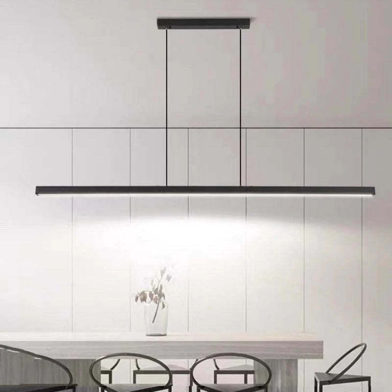 Edge Moderne LED Pendelleuchte Linear Schwarz/Braun Esszimmer Metall