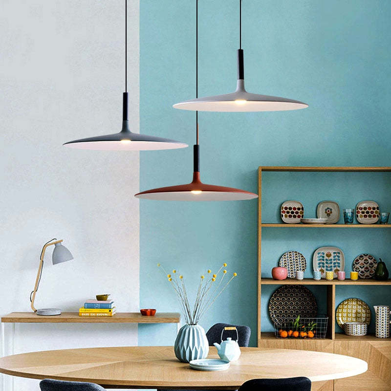 Morandi Modern LED Pendelleuchte Kuppel Schwarz/Rot/Weiß/Hellgrau/Armeegrün