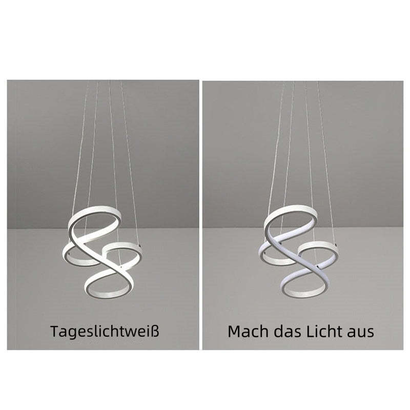 Louise Modern LED Pendelleuchte Schwarz Weiß Gold Metall Wohnzimmer