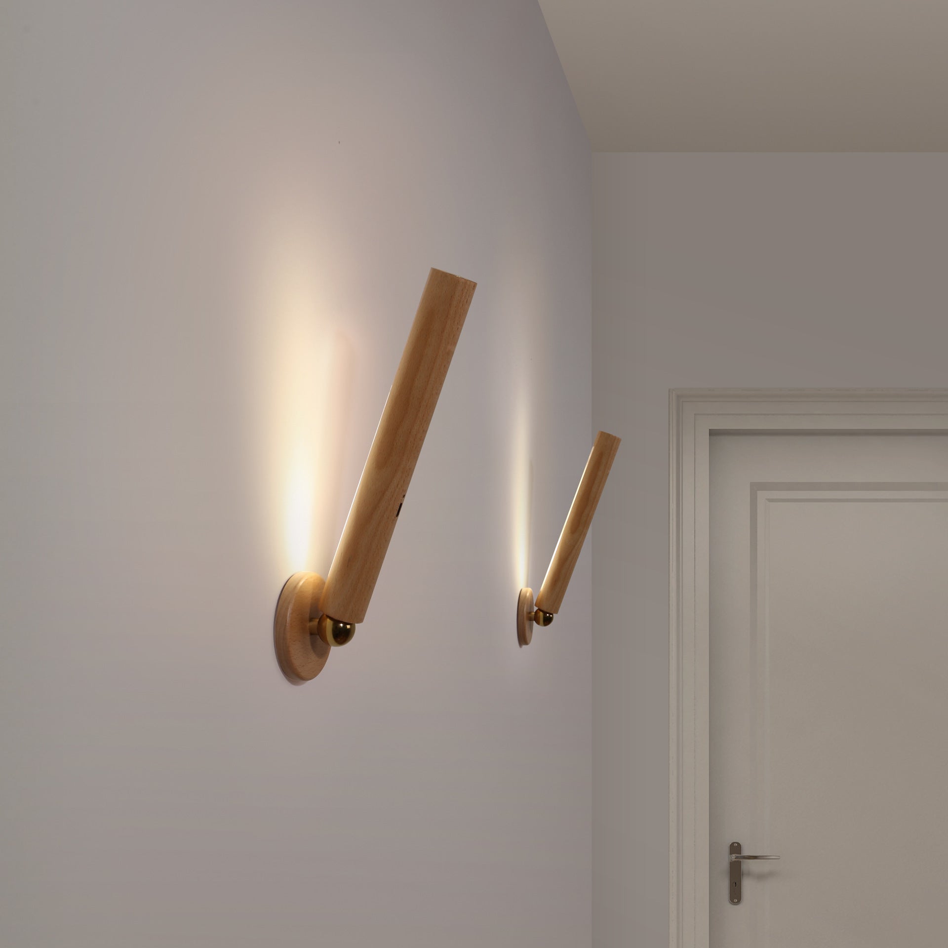 360?? Rotatable Wooden Wall Light Night Light Smart LED Light