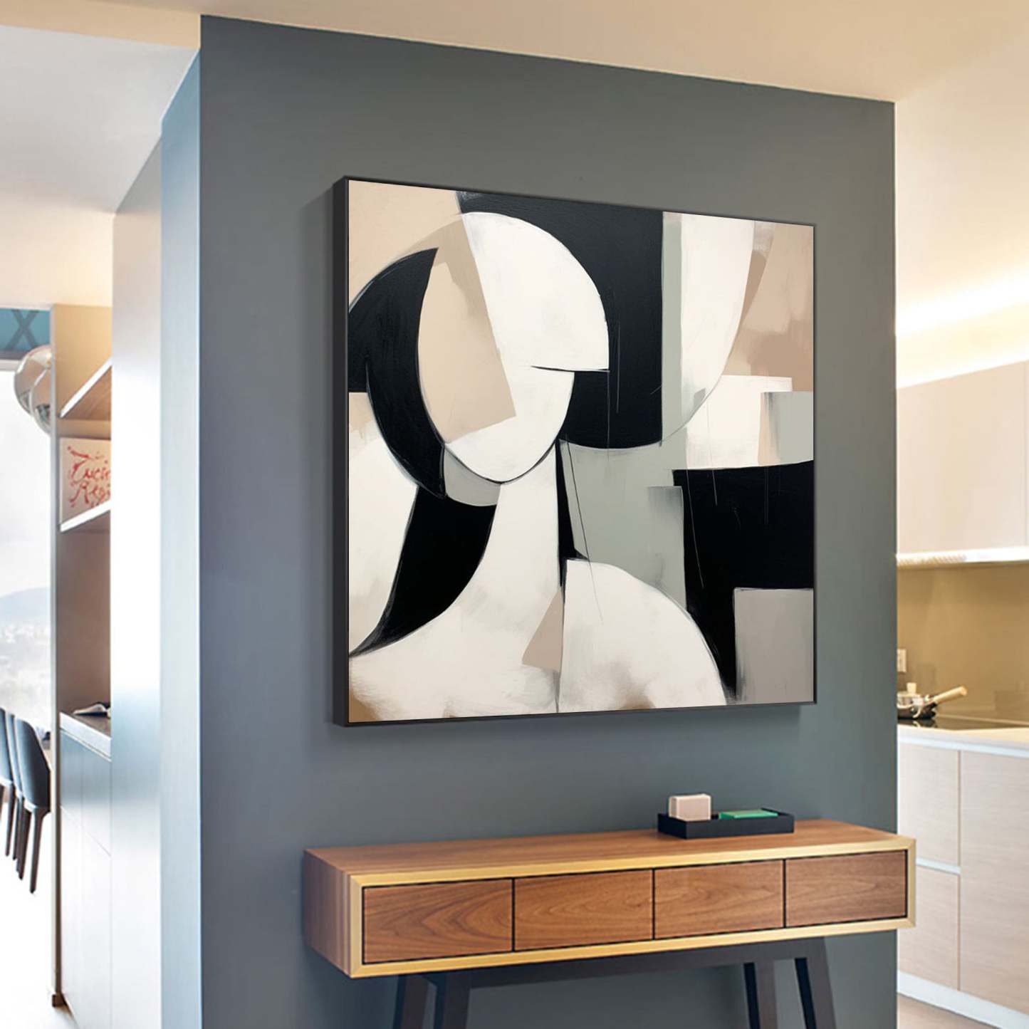 Wabi-Sabi Abstrakte Leinwand Wandkunst Gerahmt Wohnzimmer | Las Sola