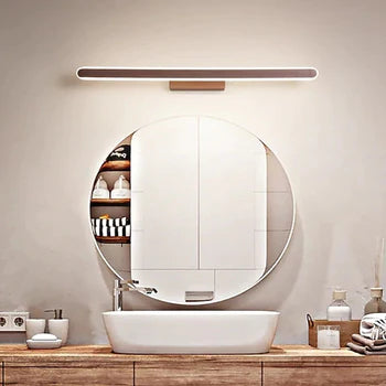 Leigh Modern Lineare Minimalistische Spiegelfront Metall Wandleuchte, Gold
