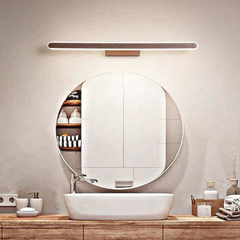 Leigh Modern Lineare Minimalistische Spiegelfront Metall Wandleuchte, Gold