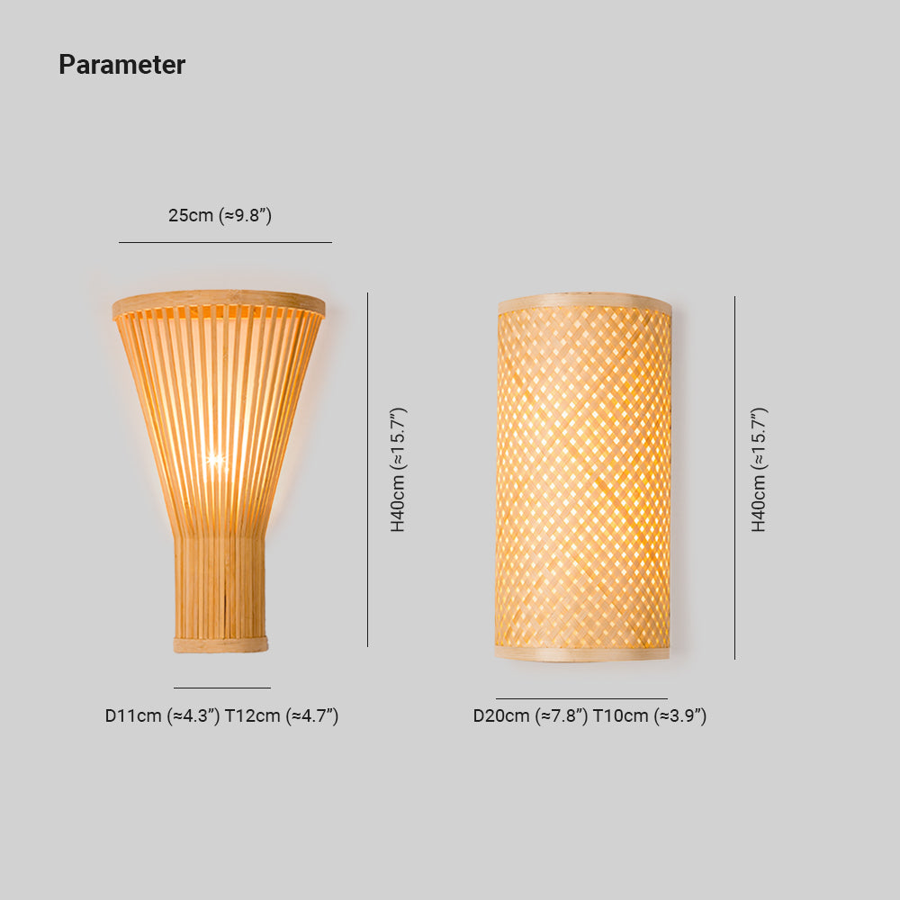 Muto Led Wall Mounted Bedside Lamp, Rattan/Acrylic, Bedroom