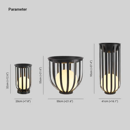 Orr Modern LED Außenleuchte Kugel Garten/Flur/Balkon, Schwarz, Metall
