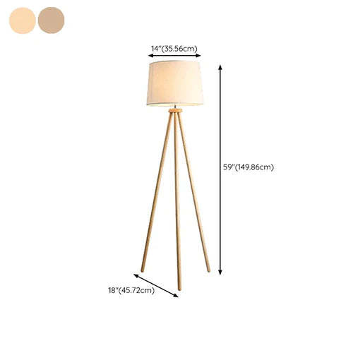 Muto Moderne LED Stehlampe Weiß Wohnzimmer/Schlafzimmer Holz/Stoff