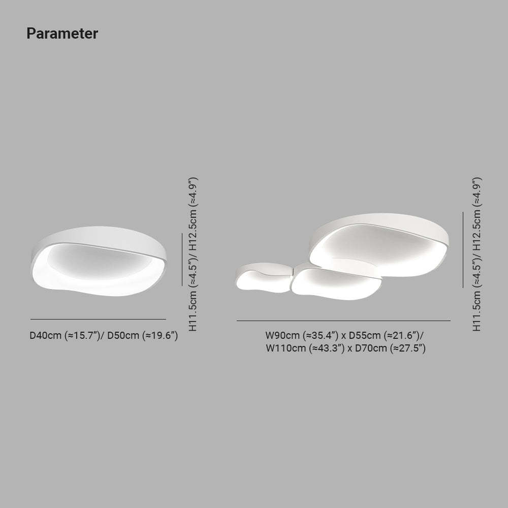 Arisha Modern LED Deckenleuchte Weiß Wohnzimmer Metall/Acryl