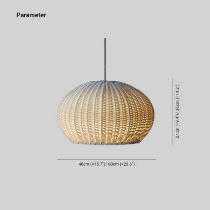 Ritta Außenpendelleuchte, Metall & Rattan, 2 Farben