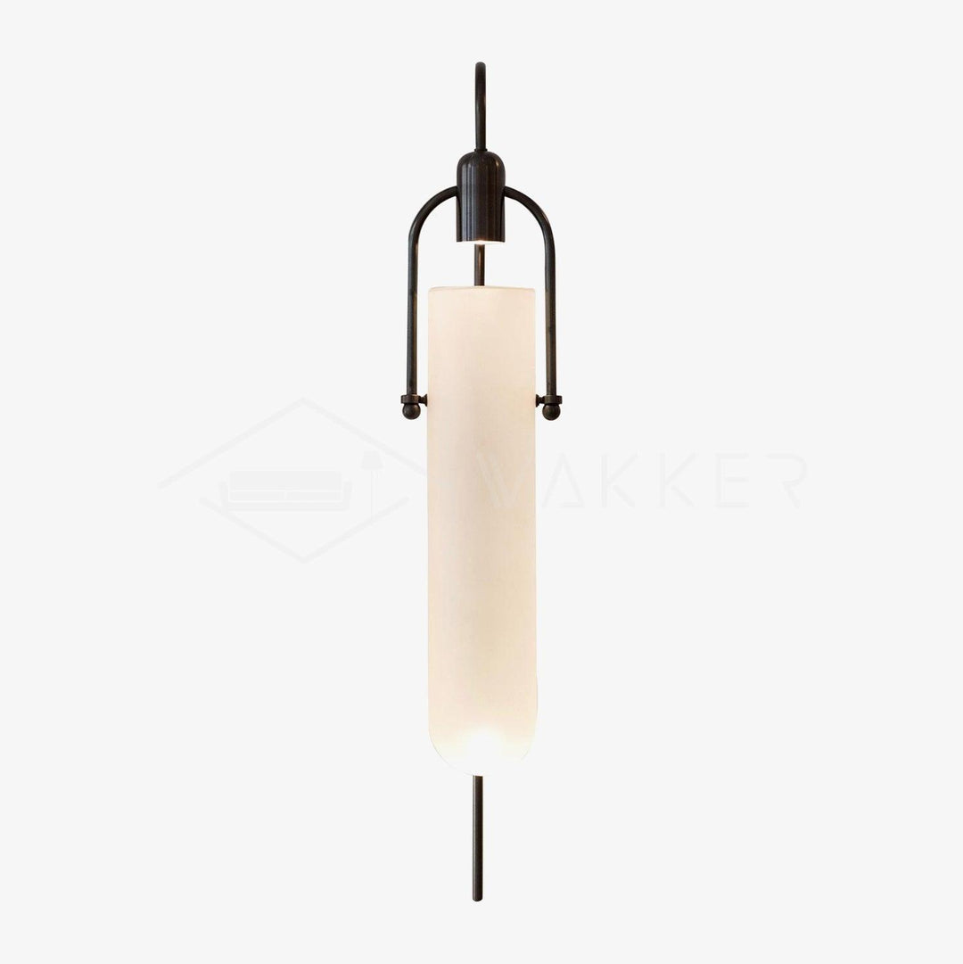 Alessio Minimalismus Schwarz Kupfer Überzug Metall Glas Wandleuchte Schlafzimmer Wohnzimmer