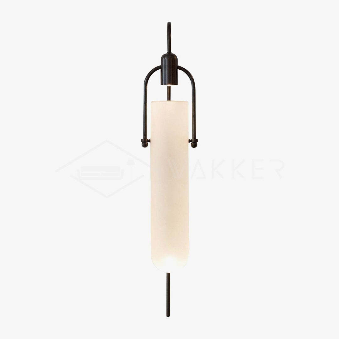 Alessio Minimalismus Schwarz Kupfer Überzug Metall Glas Wandleuchte Schlafzimmer Wohnzimmer