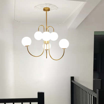 Alessio Vintage Metall Glas Gold Schwarz Kronleuchter Schlafzimmer Wohnzimmer