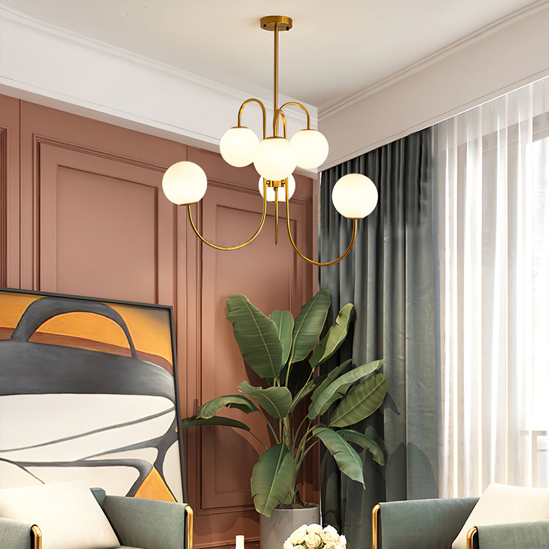 Alessio Vintage Metall Glas Gold Schwarz Kronleuchter Schlafzimmer Wohnzimmer