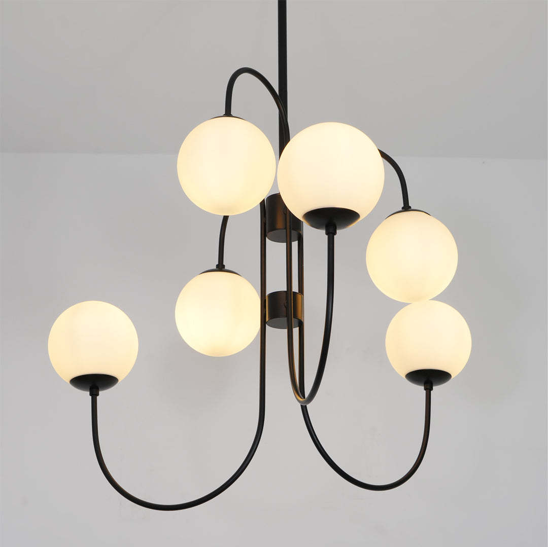 Alessio Vintage Metall Glas Gold Schwarz Kronleuchter Schlafzimmer Wohnzimmer