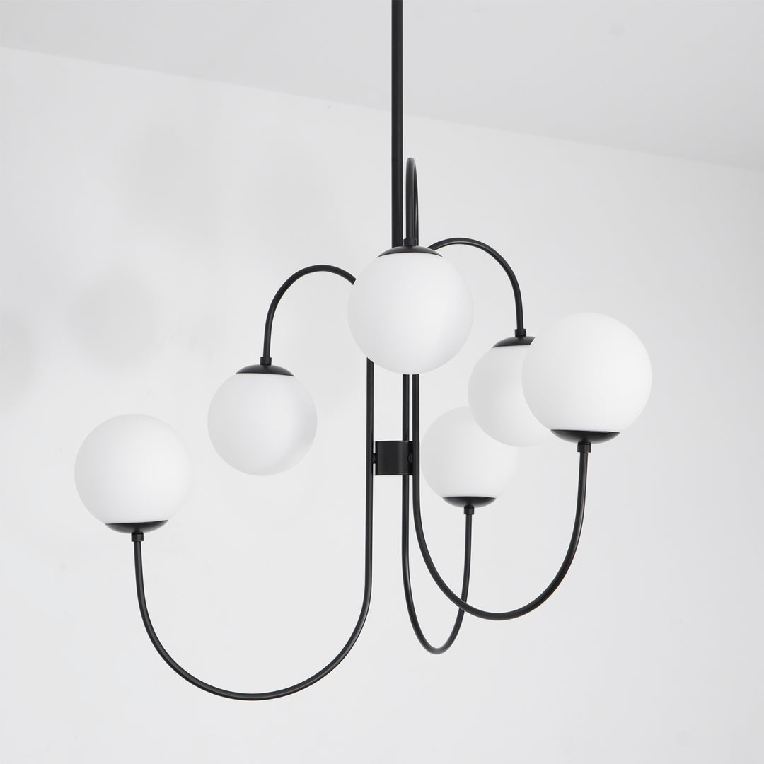 Alessio Vintage Metall Glas Gold Schwarz Kronleuchter Schlafzimmer Wohnzimmer