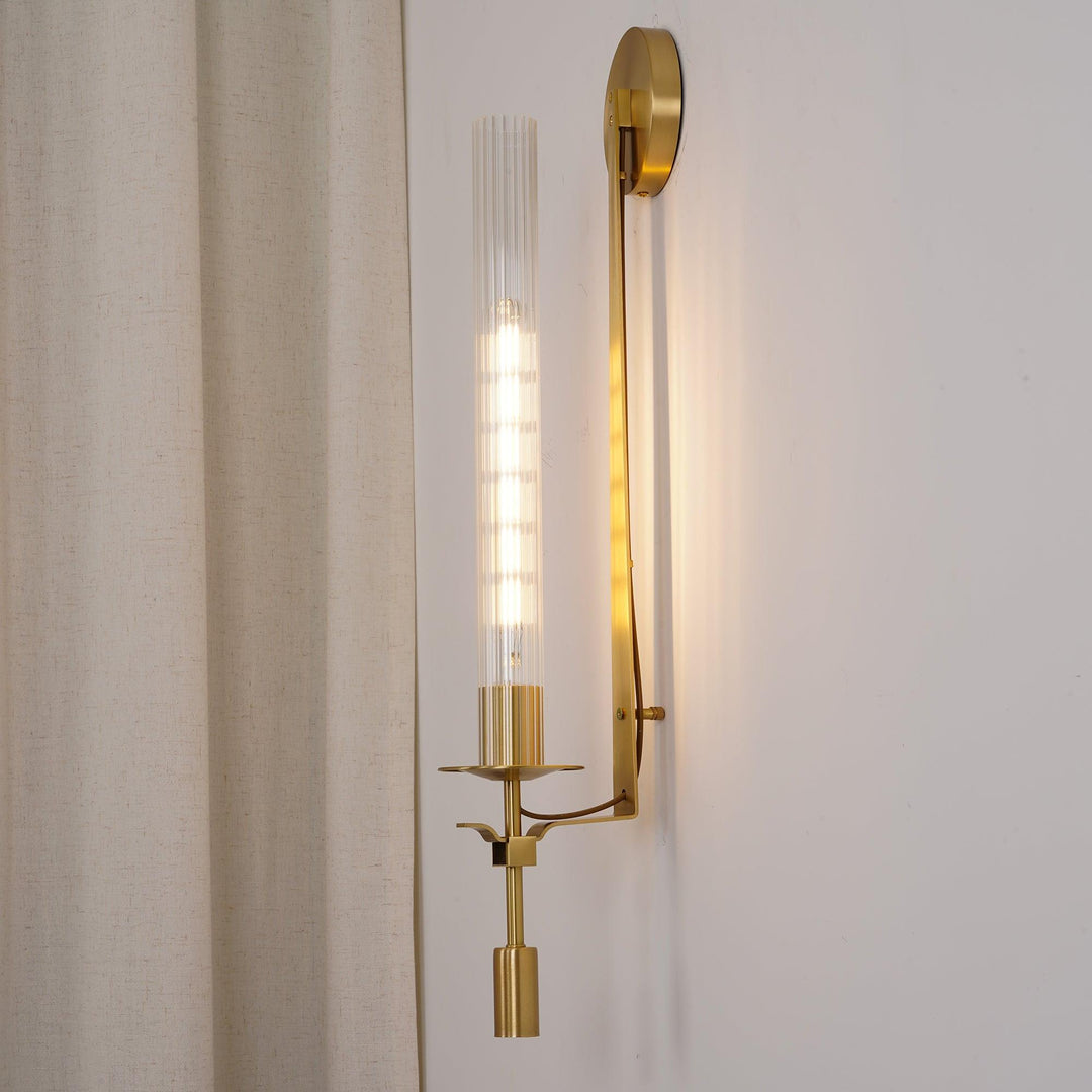 Alessio Minimalismus Messing Metall Glas Wandleuchte Schlafzimmer Wohnzimmer