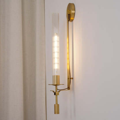 Alessio Minimalismus Messing Metall Glas Wandleuchte Schlafzimmer Wohnzimmer