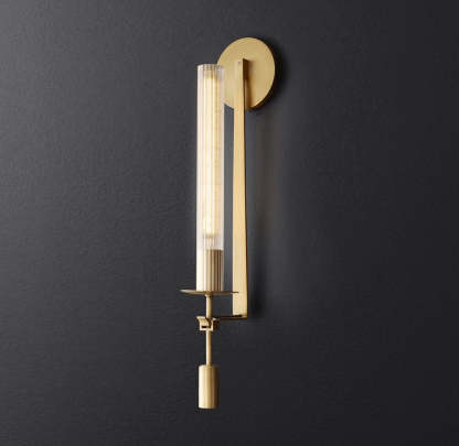 Alessio Minimalismus Messing Metall Glas Wandleuchte Schlafzimmer Wohnzimmer