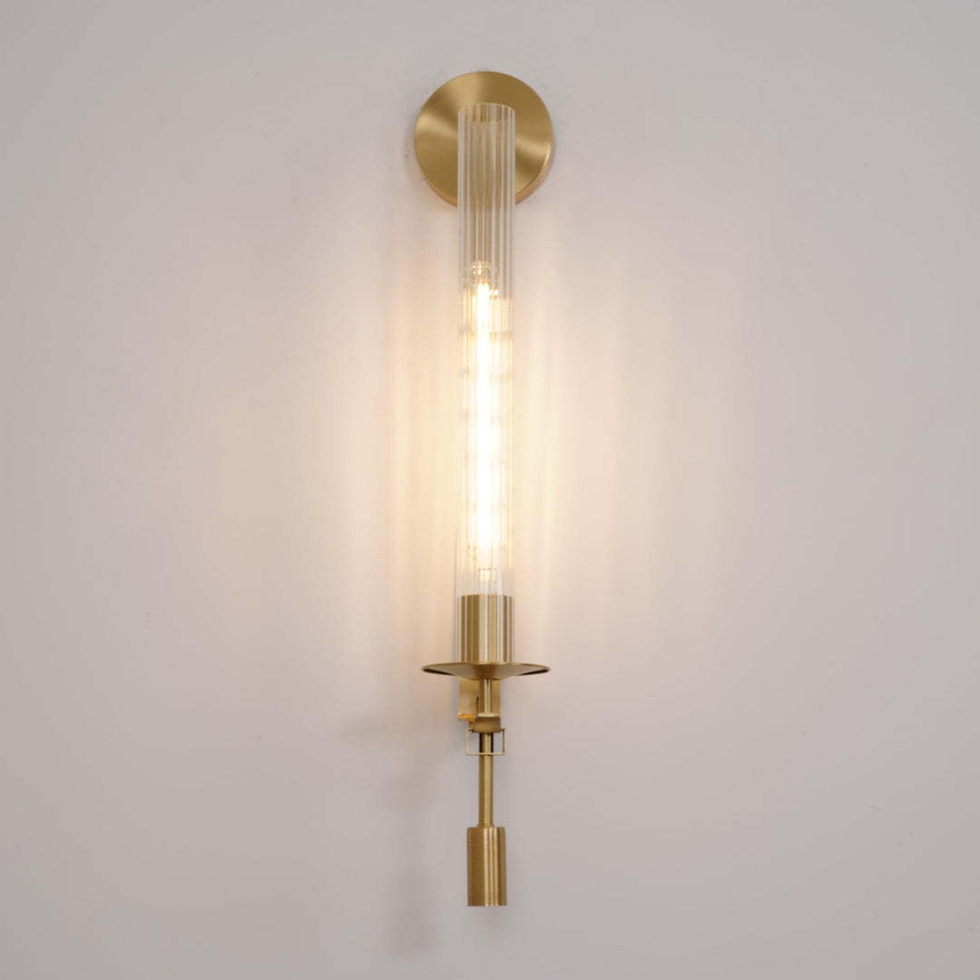 Alessio Minimalismus Messing Metall Glas Wandleuchte Schlafzimmer Wohnzimmer