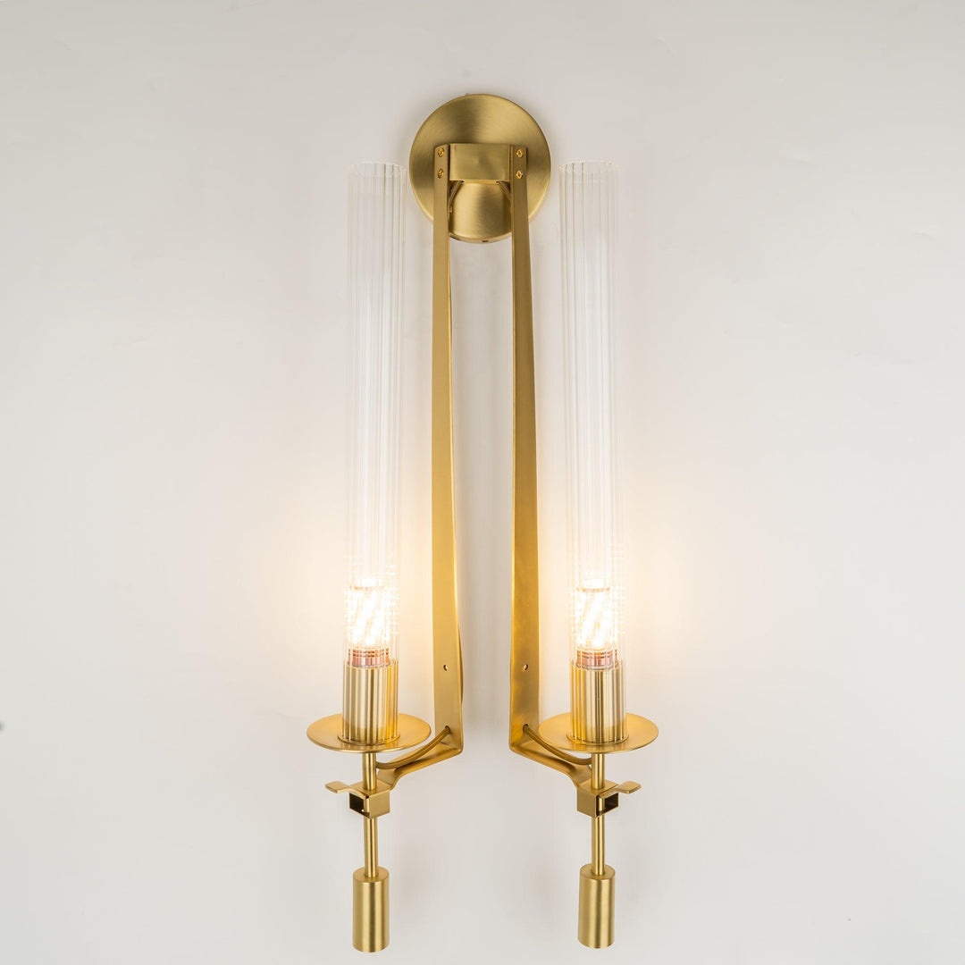 Alessio Minimalismus Messing Metall Glas Wandleuchte Schlafzimmer Wohnzimmer