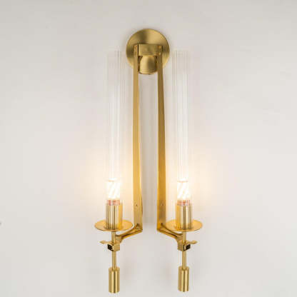 Alessio Minimalismus Messing Metall Glas Wandleuchte Schlafzimmer Wohnzimmer