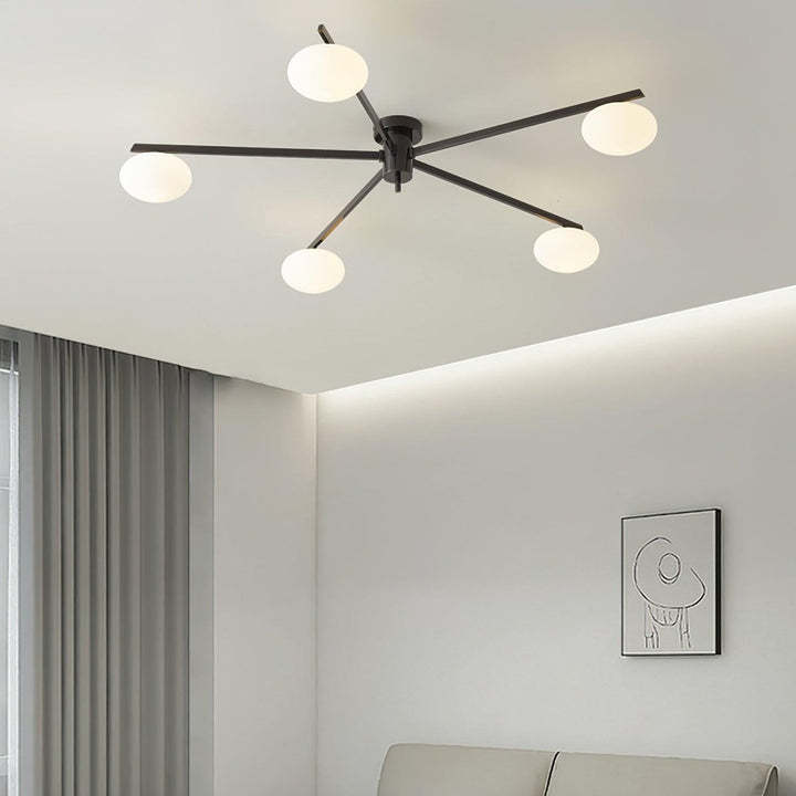 Valentina Minimalismus Metall Glass Deckenleuchte Schlafzimmer Wohnzimmer