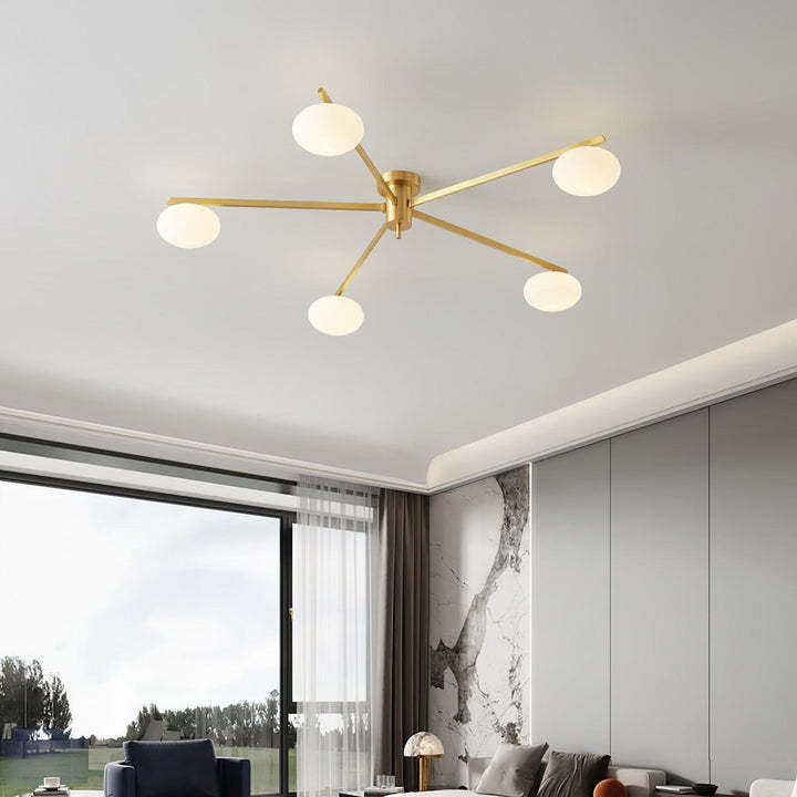 Valentina Minimalismus Metall Glass Deckenleuchte Schlafzimmer Wohnzimmer