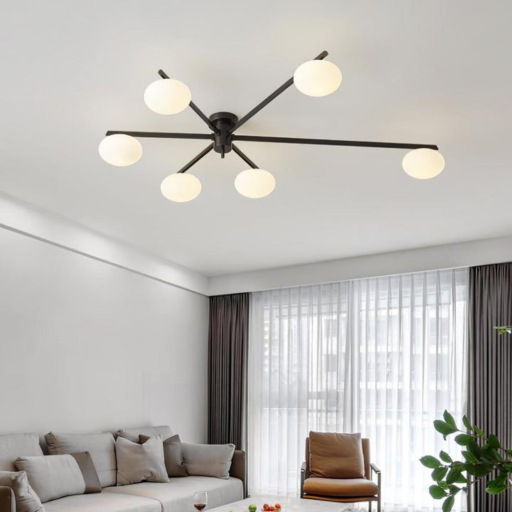 Valentina Minimalismus Metall Glass Deckenleuchte Schlafzimmer Wohnzimmer