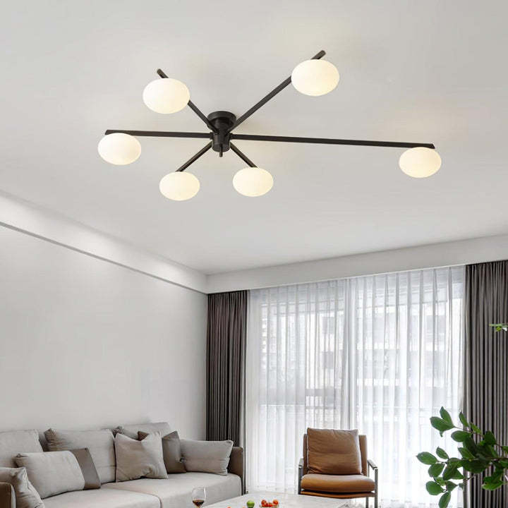 Valentina Minimalismus Metall Glass Deckenleuchte Schlafzimmer Wohnzimmer