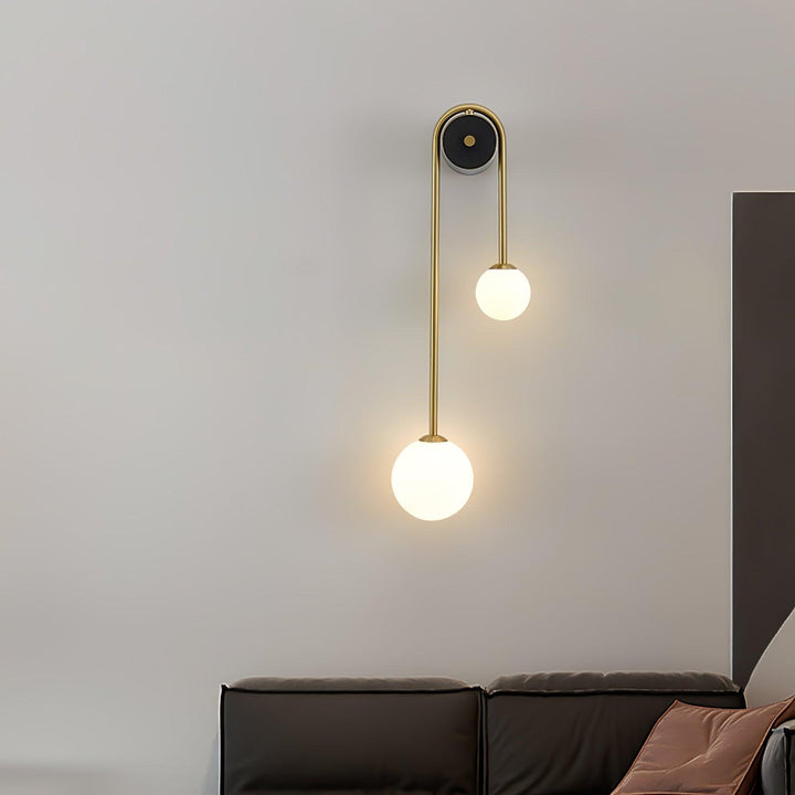 Edge Minimalismus MetalL Grau Schwarz Messing Glas Wandleuchte Schlafzimmer Wohnzimmer